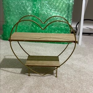Gold Heart-Shaped Wall Shelf